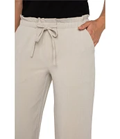 Liverpool Los Angeles Lightweight Textured Pull-On Drawstring Tie Wide Leg Pants