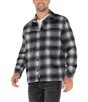 Liverpool Los Angeles Long Sleeve Plaid Wool-Blend Shacket