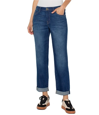 Liverpool Los Angeles Mid Rise Boyfriend Rolled Cuffed Jeans