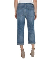 Liverpool Los Angeles Norma Denim Relaxed Roller Crop Mid Rise Jeans