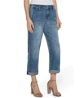 Liverpool Los Angeles Norma Denim Relaxed Roller Crop Mid Rise Jeans