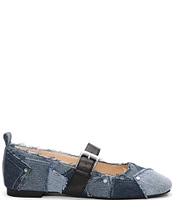 Liverpool Los Angeles Oak Park Patchwork Distressed Denim Mary Jane Flats