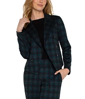 Liverpool Los Angeles Petite Size Coordinating Stretch Collared Cropped Long Sleeve Blazer