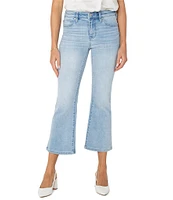 Liverpool Los Angeles Petite Size Hannah Cropped Slit-Hem Flare Jeans
