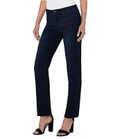 Liverpool Los Angeles Petite Size Kennedy Silky Stretch Straight Leg Mid Rise Denim Jeans