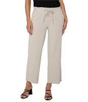 Liverpool Los Angeles Petite Size Lightweight Textured Pull-On Drawstring Tie Wide Leg Pants
