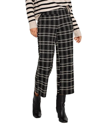 Liverpool Los Angeles Petite Size Mabel Plaid Pull-On Straight Ankle Pant