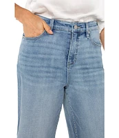Liverpool Los Angeles Petite Size Stride High Rise Wide Leg Cropped Jeans