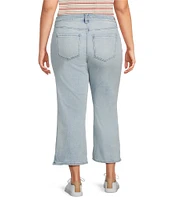 Liverpool Los Angeles Plus Size Hannah Cropped Slit-Hem Flare Jeans