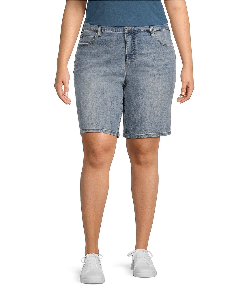 Liverpool Los Angeles Plus Size High-Rise Stretch Denim Shorts