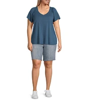 Liverpool Los Angeles Plus Size High-Rise Stretch Denim Shorts
