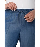Liverpool Los Angeles Plus Size Pull-On Tie Waist Wide Leg Pants