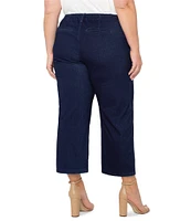 Liverpool Los Angeles Plus Size Wide-Leg Elastic Back Waist Cropped Jeans