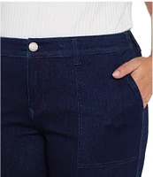Liverpool Los Angeles Plus Size Wide-Leg Elastic Back Waist Cropped Jeans