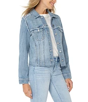 Liverpool Los Angeles Point Collar Long Sleeves Denim Truck Jacket