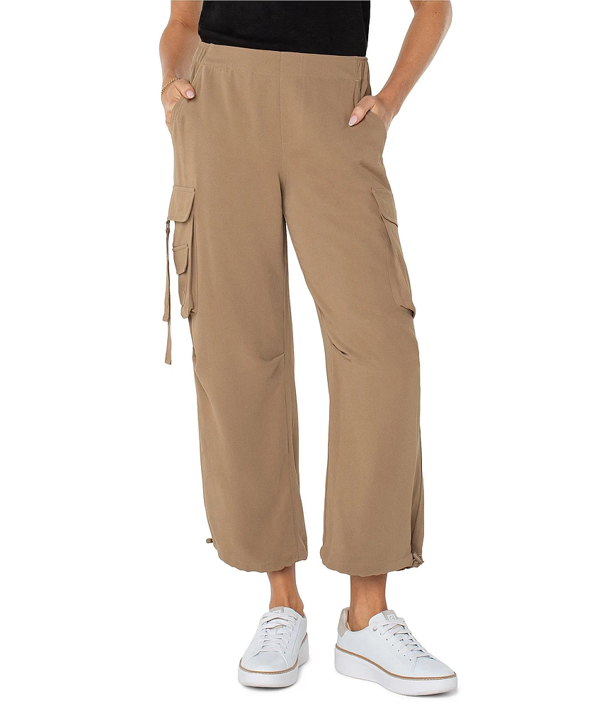 Liverpool Los Angeles Pull-On Cinch Hem Parachute Cropped Cargo Pants