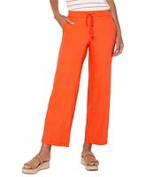 Liverpool Los Angeles Pull-On Drawstring Waistband Stretch Linen Blend Pants