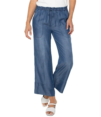 Liverpool Los Angeles Pull-On Tie Waist Wide Leg Pants