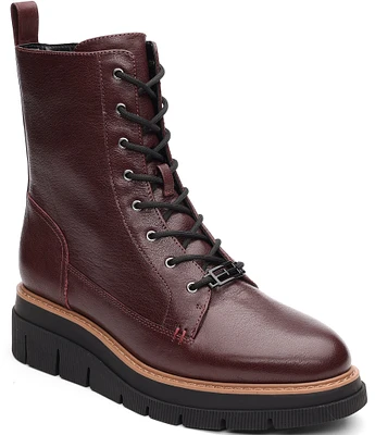 Liverpool Los Angeles Redlands Leather Combat Platform Wedge Boots