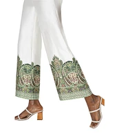 Liverpool Los Angeles Satin Mid-Rise Wide-Leg Cropped Pants