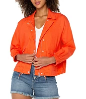 Liverpool Los Angeles Stretch Linen Blend Cropped Cargo Jacket