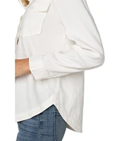 Liverpool Los Angeles Stretch Linen Blend Point Collar Long Sleeve Shirt