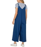 Liverpool Los Angeles Stretch Linen Blend Wide Leg Cropped Jumpsuit