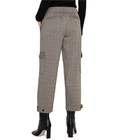 Liverpool Los Angeles Stretch Plaid Mid-Rise Utility Cropped Cargo Pants