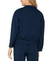 Liverpool Los Angeles Textured Stretch Cinched Hem Utility Jacket