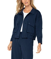 Liverpool Los Angeles Textured Stretch Cinched Hem Utility Jacket