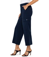 Liverpool Los Angeles Textured Stretch High-Rise Straight Leg Cropped Cargo Pant