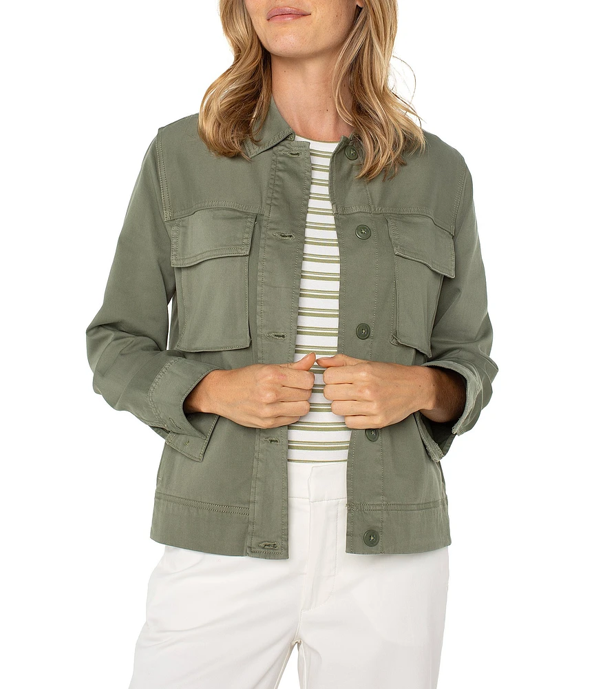 Liverpool Los Angeles Twill Point Collar Cargo Jacket