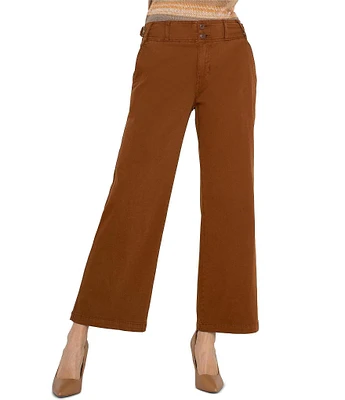 Liverpool Los Angeles Twill Stretch Hi-Rise Cinch Waist Wide Leg Pants