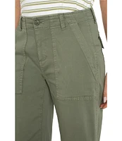 Liverpool Los Angeles Twill Wide Leg Cropped Cargo Pants