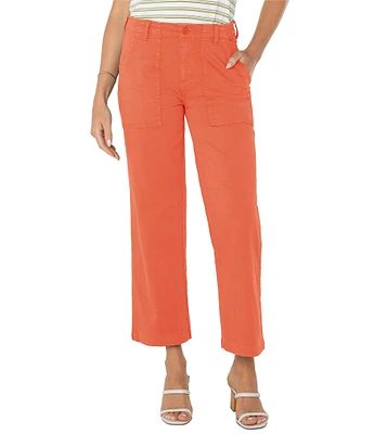 Liverpool Los Angeles Twill Wide Leg Cropped Cargo Pants