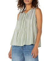 Liverpool Los Angeles V-Neck Sleeveless Pin Tuck Popover Blouse