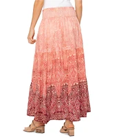 Liverpool Los Angeles Woven Paisley Print Tiered Maxi A-Line Skirt