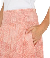 Liverpool Los Angeles Woven Paisley Print Tiered Maxi A-Line Skirt