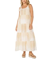 Liverpool Los Angeles Woven Scoop Neck Sleeveless Adjustable Straps Maxi Shift Dress