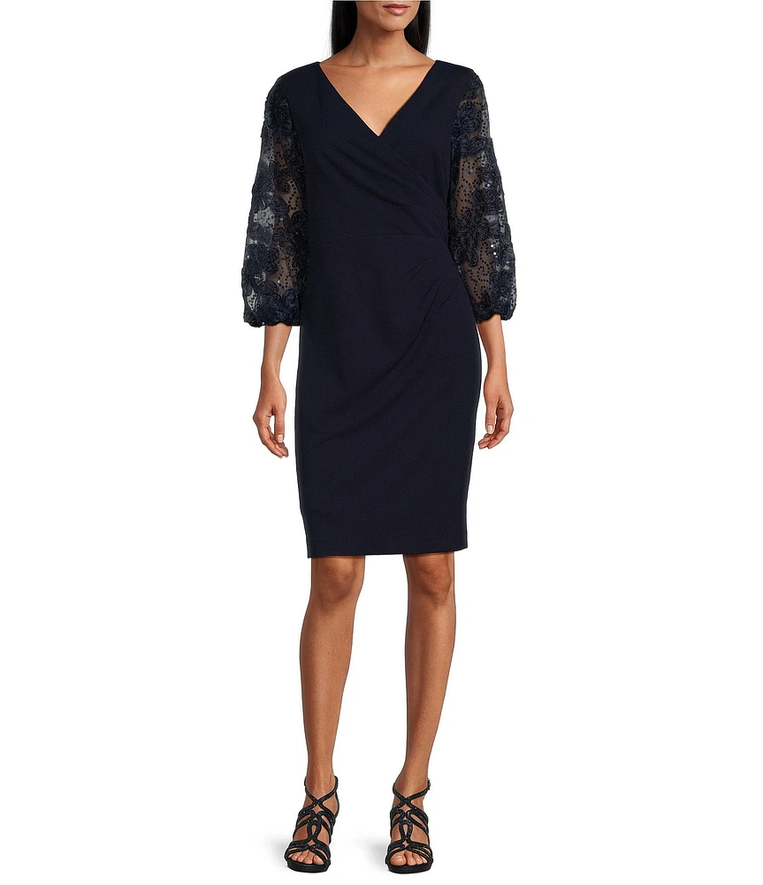 Livia Jolie by Le Bos 3/4 Sequin Lace Sleeve Sheath Dress