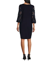 Livia Jolie by Le Bos 3/4 Sequin Lace Sleeve Sheath Dress