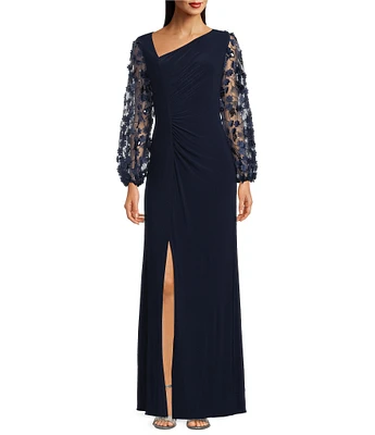 Livia Jolie by Le Bos Long 3D Floral Sleeve Dress
