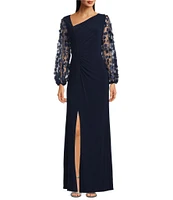 Livia Jolie by Le Bos Long 3D Floral Sleeve Dress