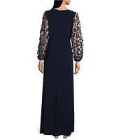 Livia Jolie by Le Bos Long 3D Floral Sleeve Dress