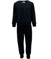Lola + The Boys Little/Big Girls 2-12 Rainbow Sparkle Long Sleeve Pullover & Matching Jogger Pants Track Set