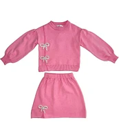 Lola + The Boys Little/Big Girls 2-12 Pretty In Pink Bow Long Sleeve Sweater and Skirt Set