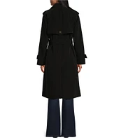 London Fog Double Breasted Point Collar Button Front Trench Coat