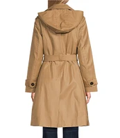 London Fog Point Collar Double Breasted Belted Trench Coat