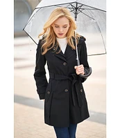 London Fog Single Breasted Double Lapel Belted Button Front Trench Coat