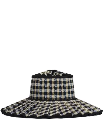 Lorna Murray Gingham Island Capri Maxi Pleated Sun Hat